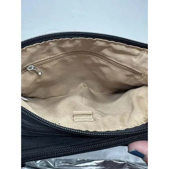 Baggallini Crossbody Bag Adjustable Strap Travel Work Nylon Black Purse - Picture 11 of 13